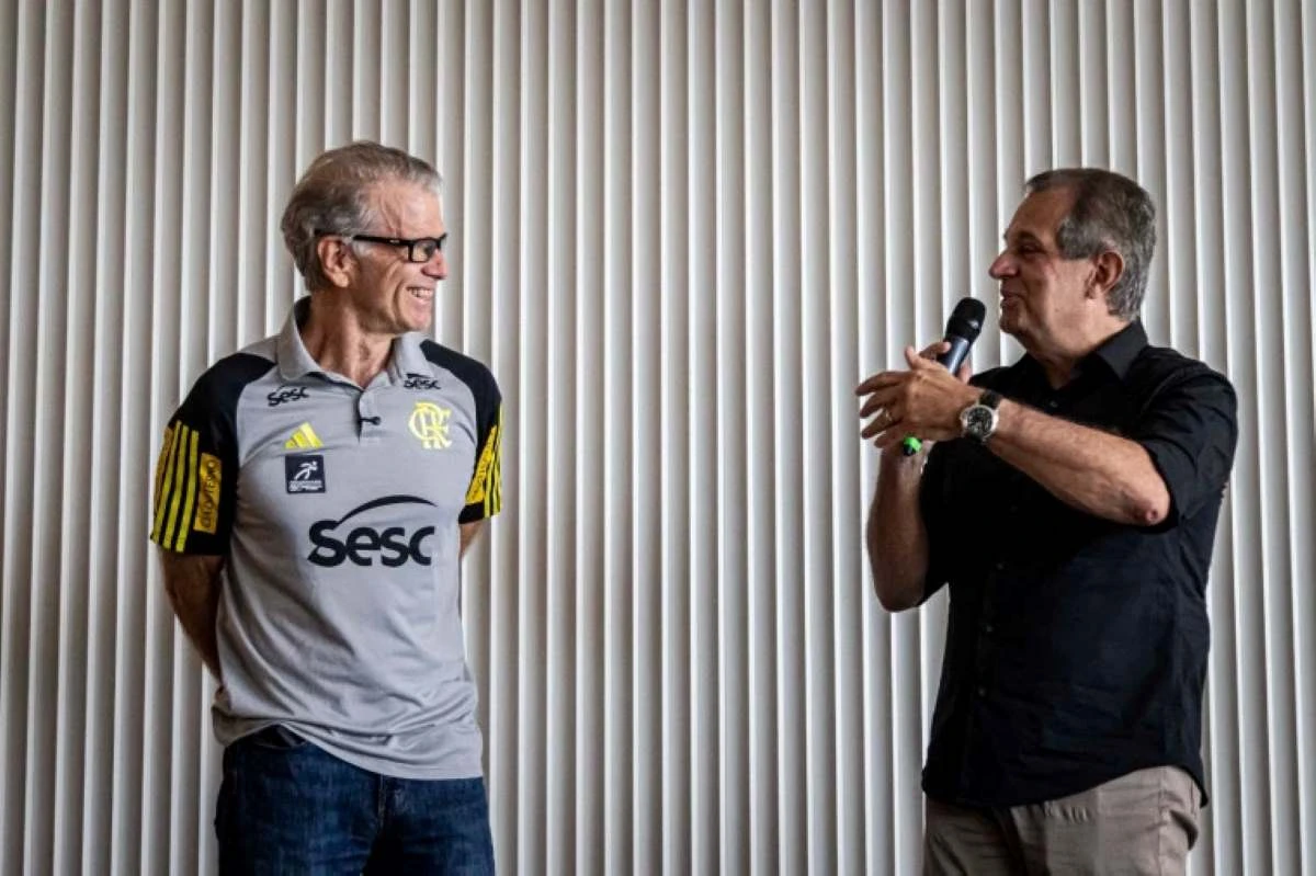 Bernardinho, técnico do Sesc RJ Flamengo, e Bap