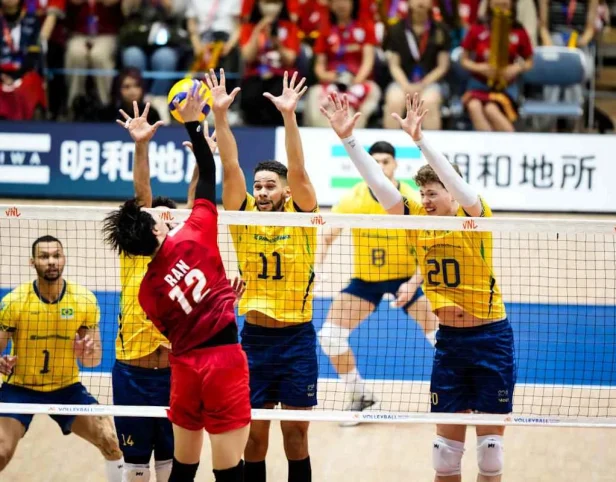 Brasil bate o Japão e segue na liderança da VNL