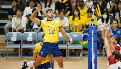 Central Thiery de 22 anos começou jogando uma partida pela Seleção Brasileira pela primeira vez, diante da Alemanha